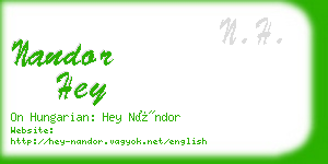 nandor hey business card